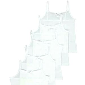 5-Pack 100% Cotton White Cami Vests Bundle of 5 Pieces New Tank Tops Camisole